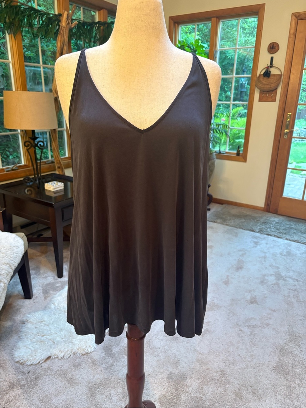 silence + noise Charcoal V-Neck Swing Camisole